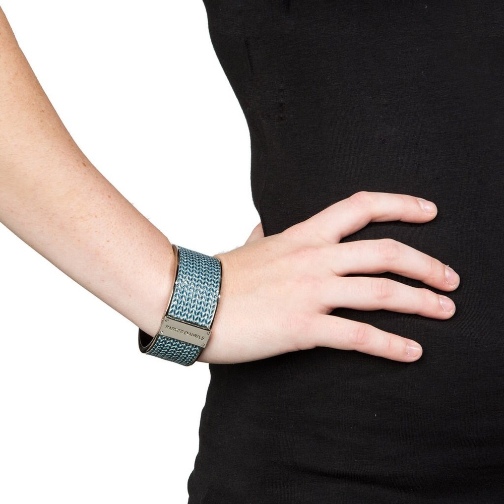 Parker Daniels ($175) Rhodium Bracelet - blue + silver NWT